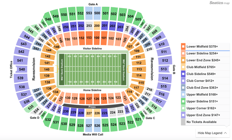 Ravens Seating Chart With Rows